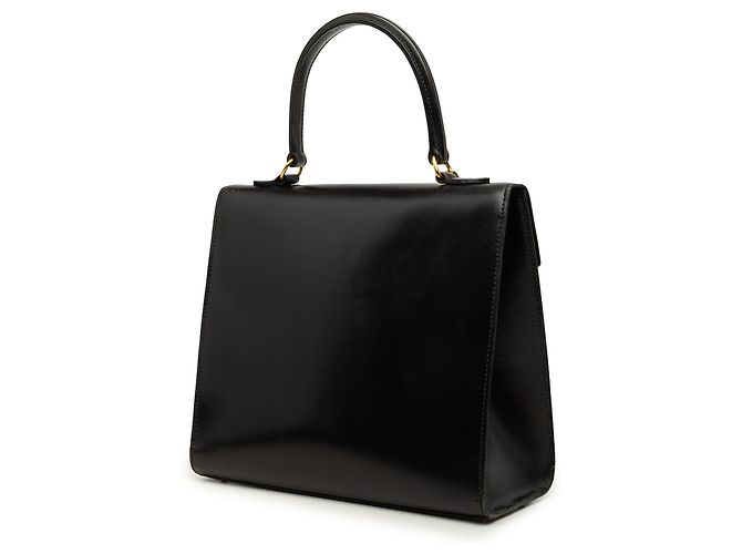 Céline Celine Black Leather Toggle Clasp Top Handle Bag - view 2