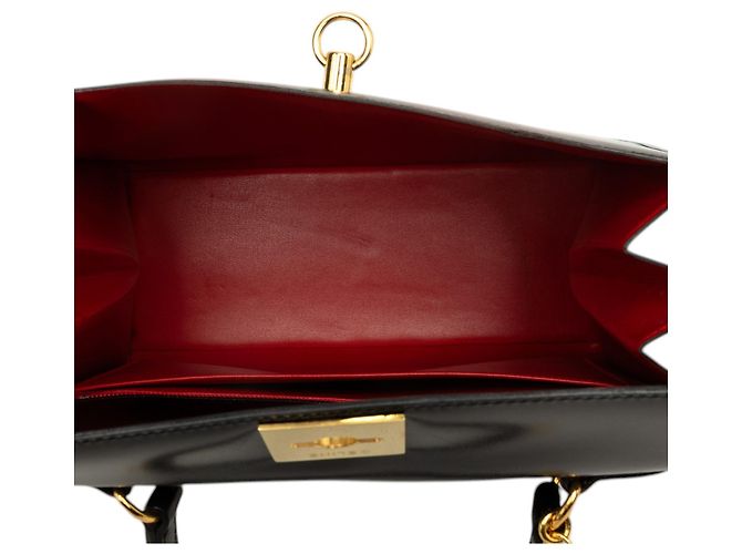 Céline Celine Black Leather Toggle Clasp Top Handle Bag - view 4
