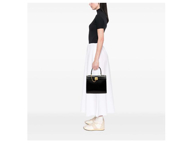 Céline Celine Black Leather Toggle Clasp Top Handle Bag - view 6