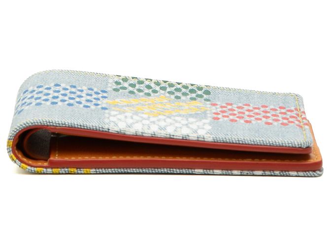 Louis Vuitton Blue LV Birds Damier Denim Portefeuille Multiple Bifold Wallet - vista 3