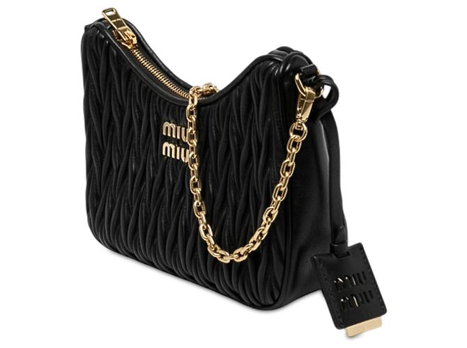 Borsa Satchel Miu Miu in nappa Matelassé nera Nero - vista 2