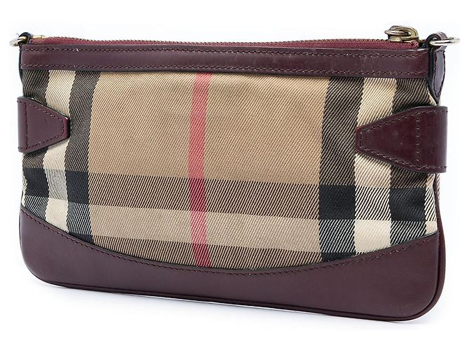 Burberry Beige House Check Canvas Bridle Peyton Crossbody - vista 2