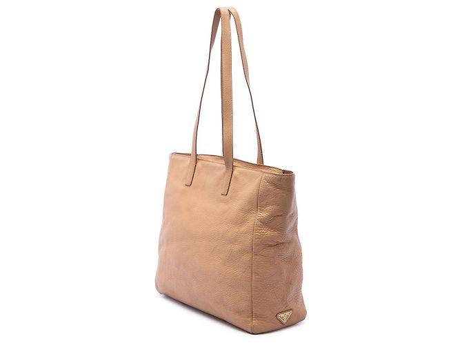 Prada Brown Vitello Daino Shopper Tote Light brown - view 2