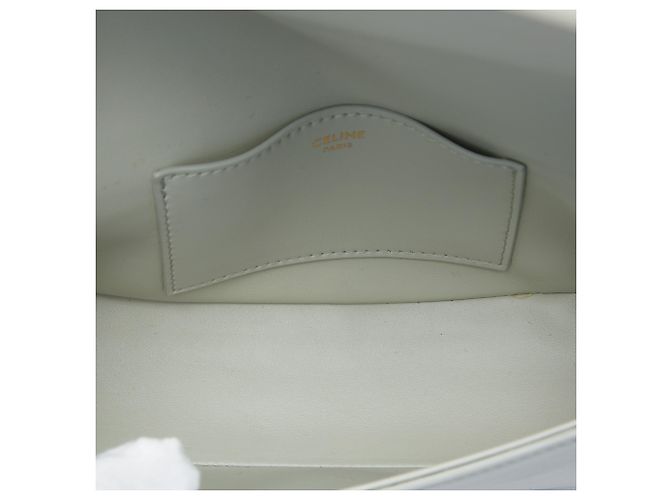 Céline Pochette Tabou Celine en cuir de veau lisse gris avec bandoulière Marron - vue 4
