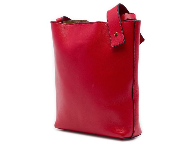 LOEWE Bandolera asimétrica Anagram de piel granulada roja - vista 2