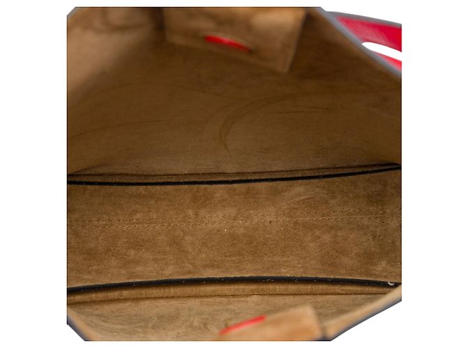 LOEWE Bandolera asimétrica Anagram de piel granulada roja - vista 4