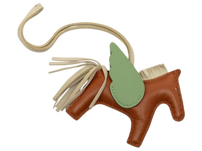 Hermès Brown Milo Lambskin and Swift GriGri Rodeo Pegasus Bag Charm PM - view 2