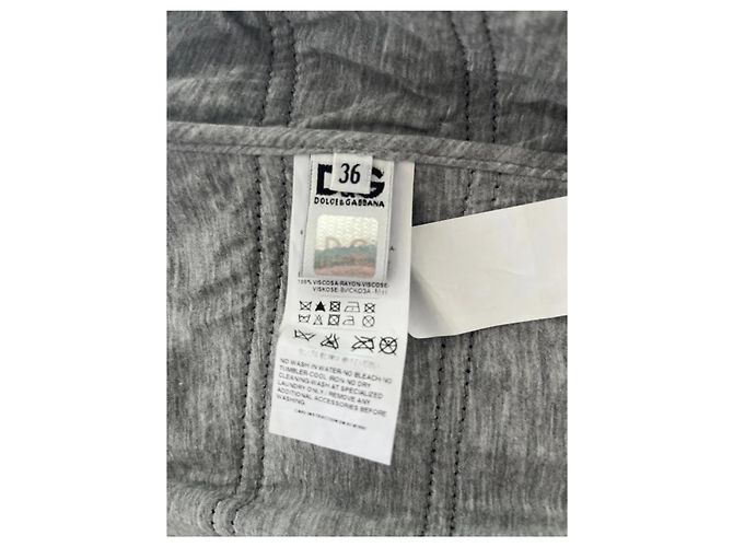 Chaqueta de cuero negro acolchada D&G Dolce & Gabbana con detalles de cadena Gris - vista 2