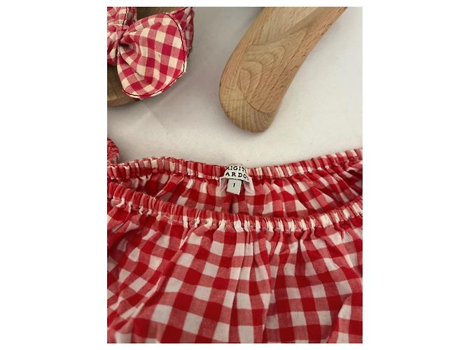 D&G Dolce & Gabbana Set aus Oberteil und Mules in Rot-Weißem Karomuster - Ansicht 3
