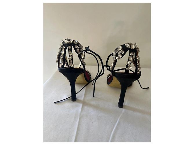 Dsquared2 Sandali con Tacco Alto Decorati con Cristalli Nero Gold hardware - vista 3