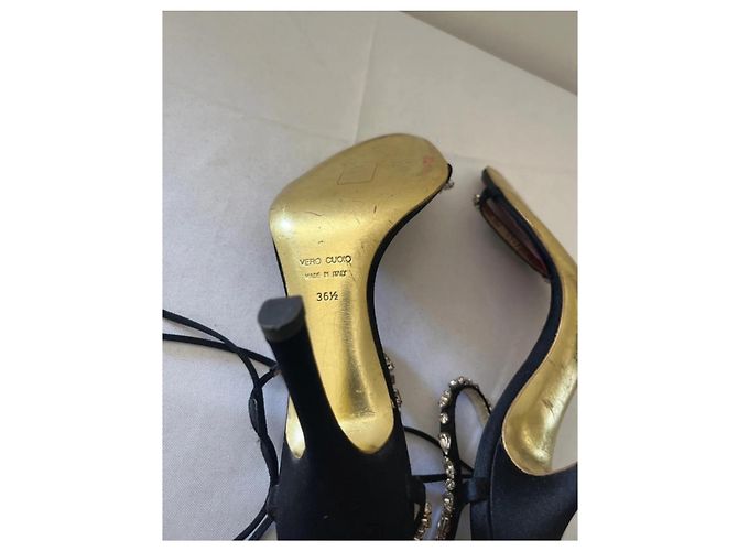 Dsquared2 Sandali con Tacco Alto Decorati con Cristalli Nero Gold hardware - vista 4