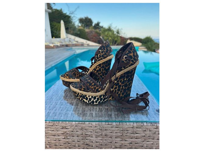 Sandalias de cuña estampado leopardo Dolce & Gabbana Castaño Estampado de leopardo - vista 2