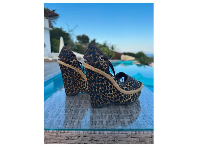 Sandalias de cuña estampado leopardo Dolce & Gabbana Castaño Estampado de leopardo - vista 4