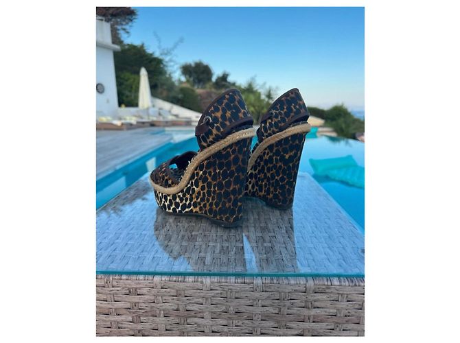 Sandalias de cuña estampado leopardo Dolce & Gabbana Castaño Estampado de leopardo - vista 5