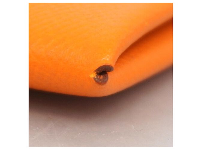 Hermès Hermes Calvi Orange Leather Card Case - view 5