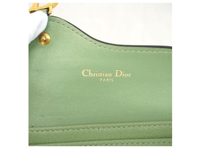 Tarjetero de piel verde Christian Dior - vista 4