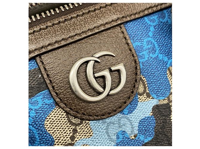 Bolsa Gucci GG Camouflage Marrom Azul - vista 12