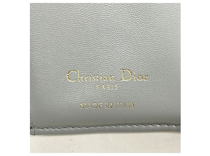 Christian Dior Tri-fold Portemonnaie aus grauem Canvas Braun - Ansicht 4