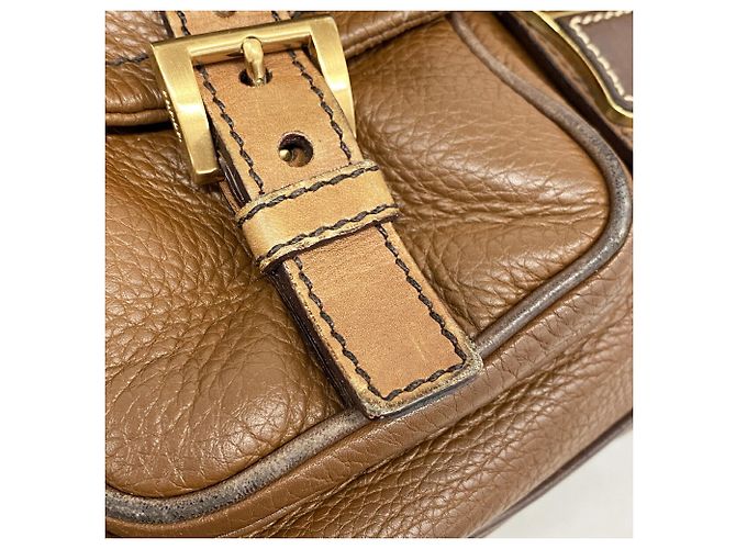 Borsa a tracolla Prada in pelle marrone - vista 12