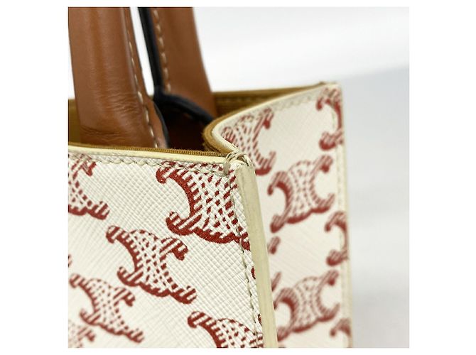Céline Celine Triomphe Mini Vertical Cabas Handtasche Weiß - Ansicht 11