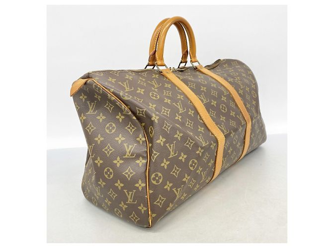 Louis Vuitton Boston Monogram Keepall 50 Castaño - vista 2