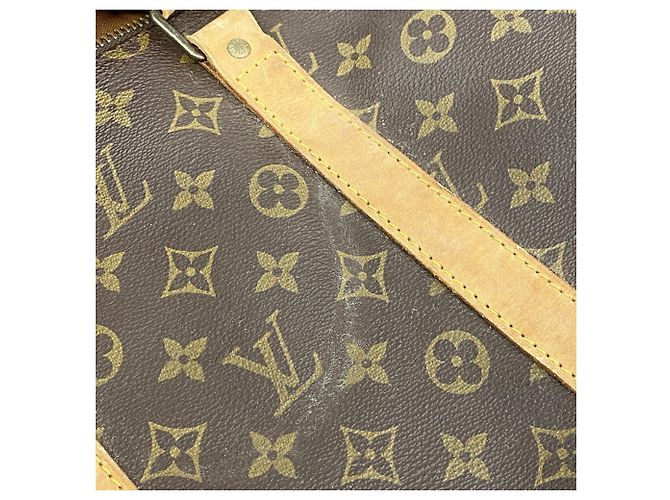 Louis Vuitton Boston Monogram Keepall 55 Castaño - vista 12