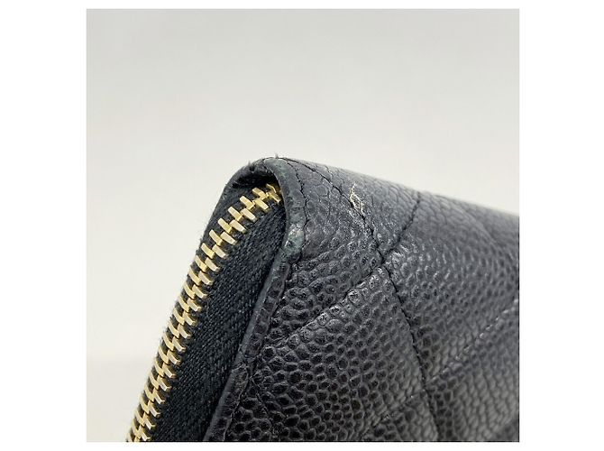 Portafoglio lungo Chanel in pelle di vitello grana nera Nero - vista 5