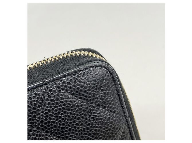 Portafoglio lungo Chanel in pelle di vitello grana nera Nero - vista 6
