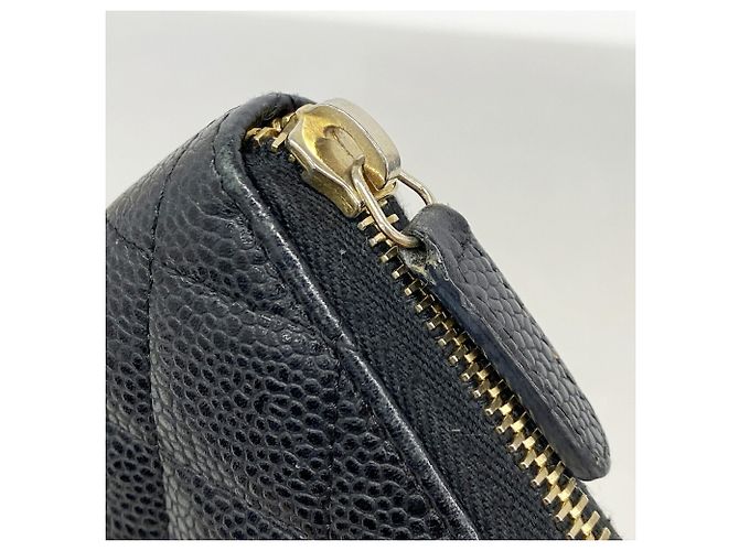 Portafoglio lungo Chanel in pelle di vitello grana nera Nero - vista 7