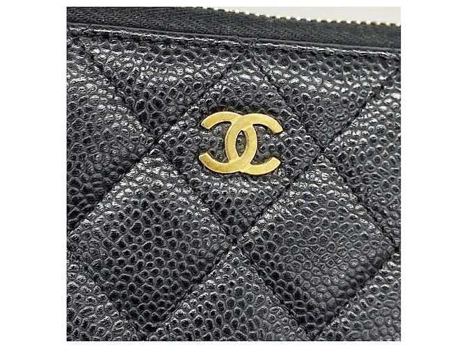 Portafoglio lungo Chanel in pelle di vitello grana nera Nero - vista 9