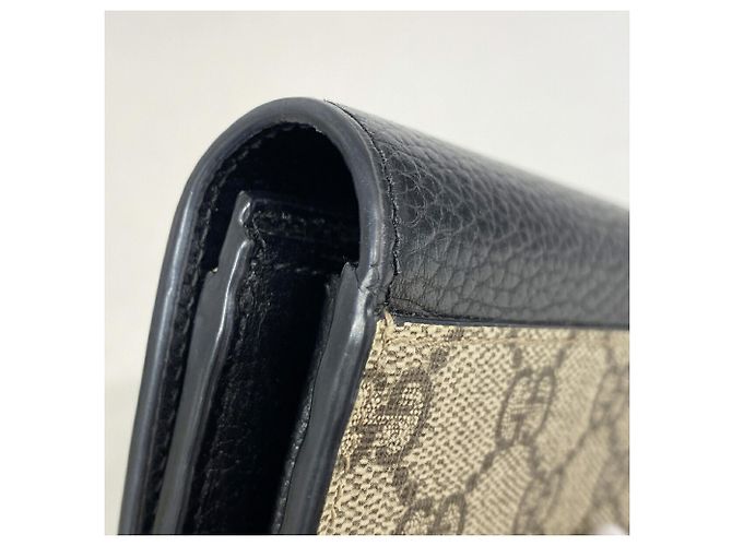 Gucci GG Supreme Long Wallet Brown Black - view 6