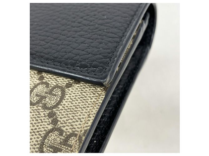 Gucci GG Supreme Long Wallet Brown Black - view 7