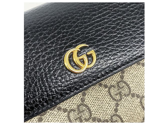 Gucci GG Supreme Long Wallet Brown Black - view 8