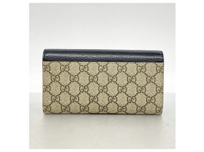 Gucci GG Supreme Long Wallet Brown Black - view 9