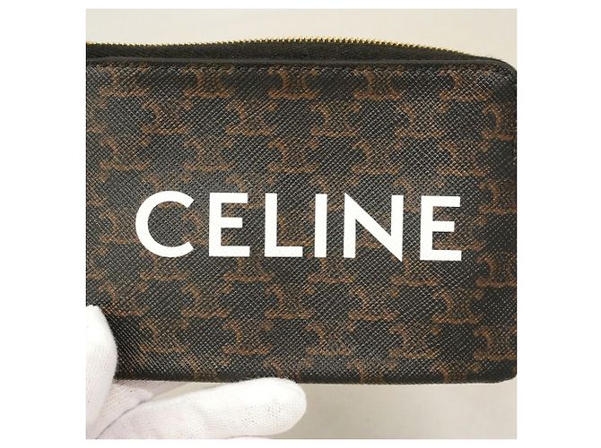 Céline Portamonete Celine Triomphe Marrone - vista 7