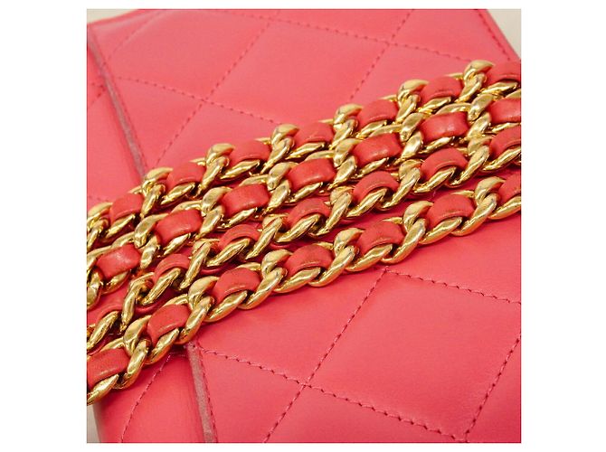 Sac à main épaule à chaîne Chanel Matelassé Rose - vue 10