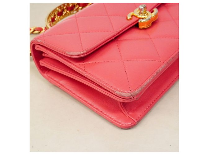 Sac à main épaule à chaîne Chanel Matelassé Rose - vue 6