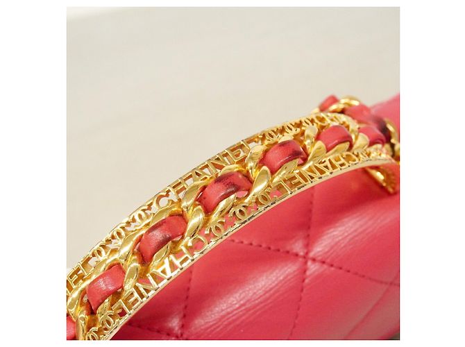 Sac à main épaule à chaîne Chanel Matelassé Rose - vue 8
