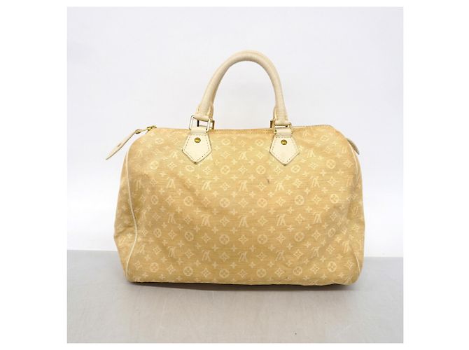 Borsa Louis Vuitton Monogram Mini Lin Speedy 30 in Dune - vista 13