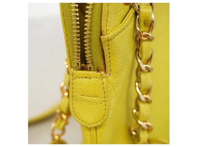 Bolso de hombro Chanel Lime Yellow Dorado - vista 10