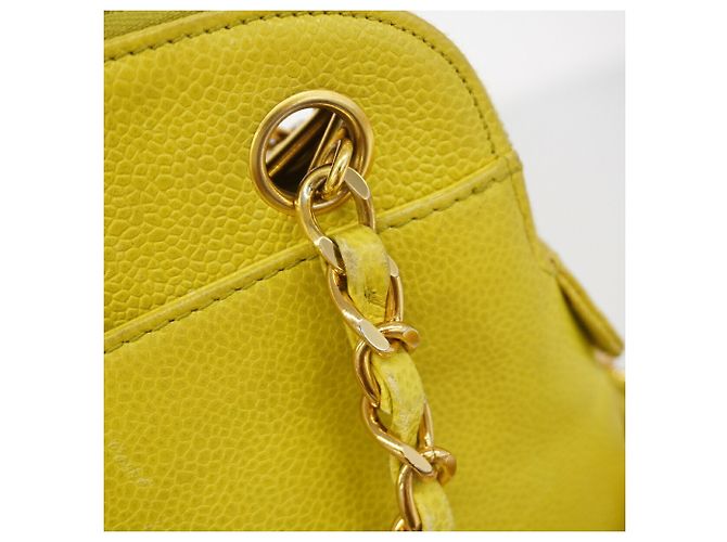 Bolso de hombro Chanel Lime Yellow Dorado - vista 8
