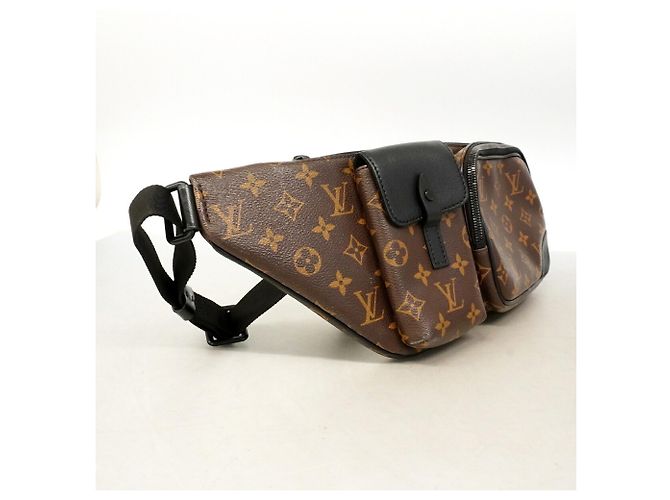 Sac banane Louis Vuitton Monogram Macassar Christopher Marron Noir - vue 2