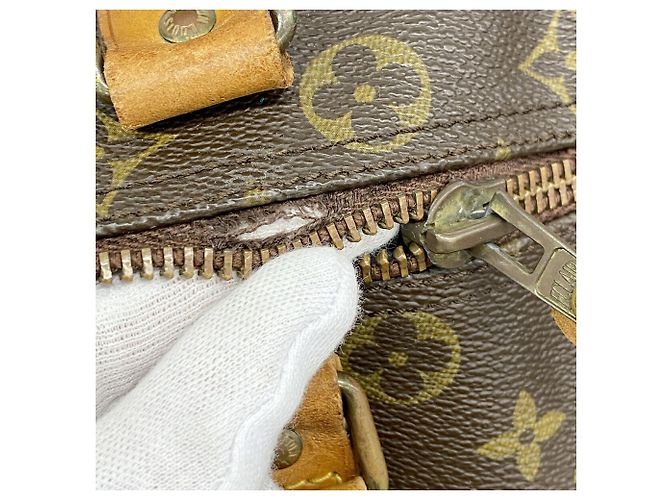 Sac Louis Vuitton Boston Monogram Keepall 45 Marron - vue 10