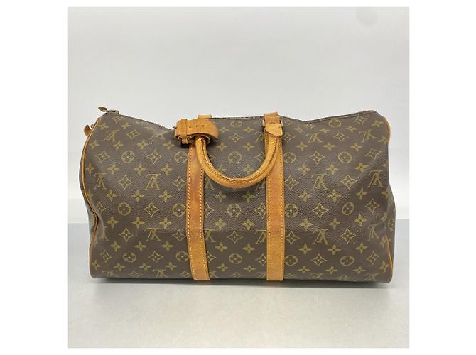 Sac Louis Vuitton Boston Monogram Keepall 45 Marron - vue 14