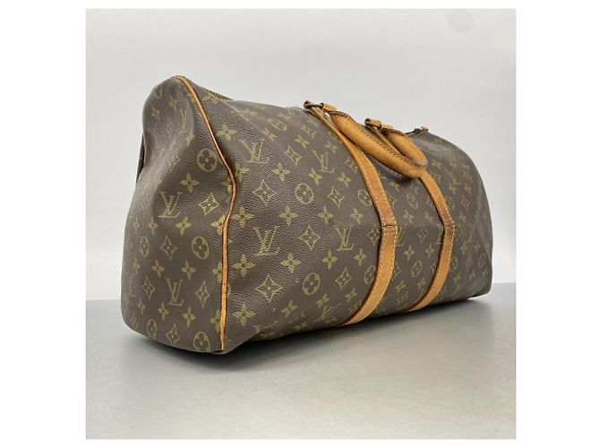 Sac Louis Vuitton Boston Monogram Keepall 45 Marron - vue 2