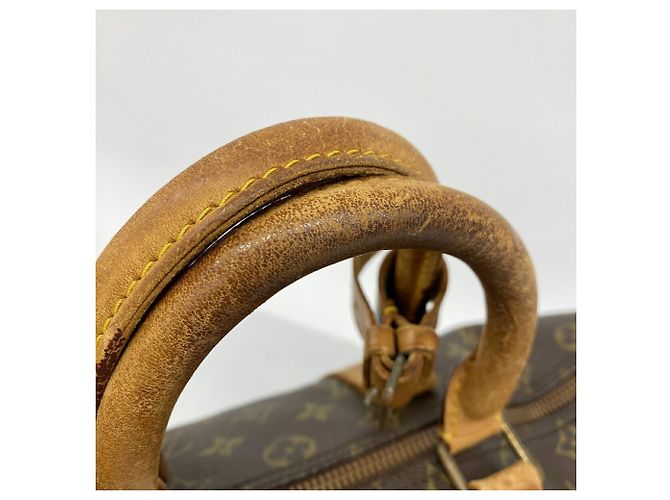 Sac Louis Vuitton Boston Monogram Keepall 45 Marron - vue 8