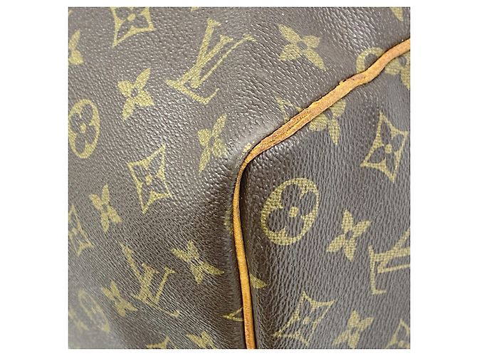 Sac Louis Vuitton Boston Monogram Keepall 45 Marron - vue 9