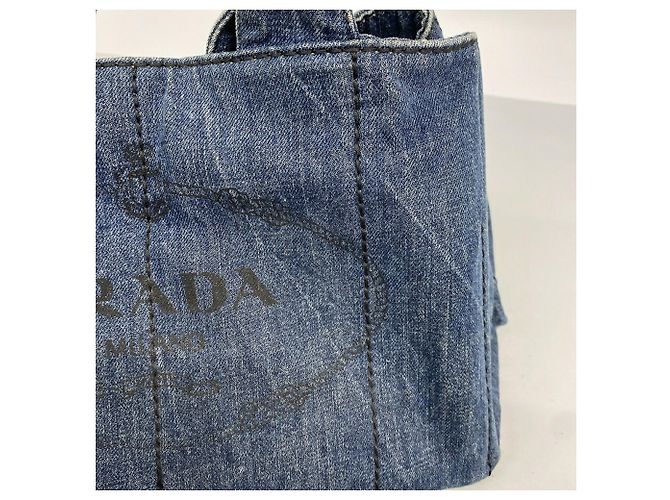Prada Canapa Denim Tote Bag Blau - Ansicht 10