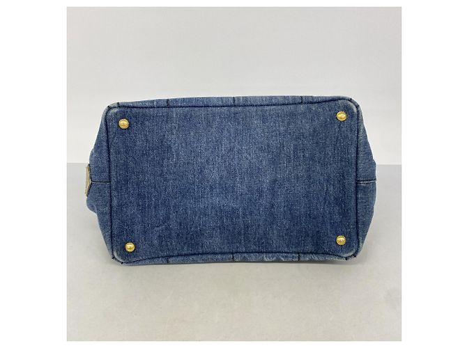 Prada Canapa Denim Tote Bag Blau - Ansicht 3