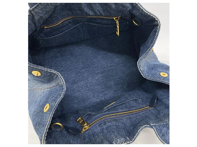 Prada Canapa Denim Tote Bag Blau - Ansicht 4
